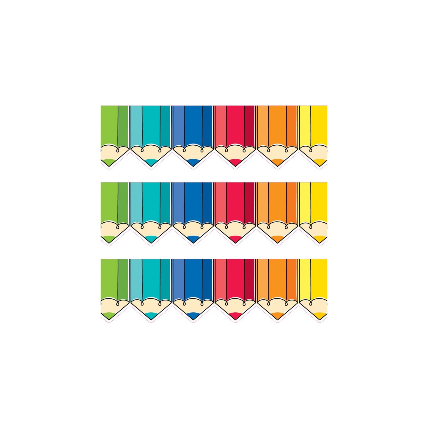 Creative Teaching Press® Core Decor Colorful Doodle Pencils EZ Border, 48 Feet Per Pack, 3 Packs