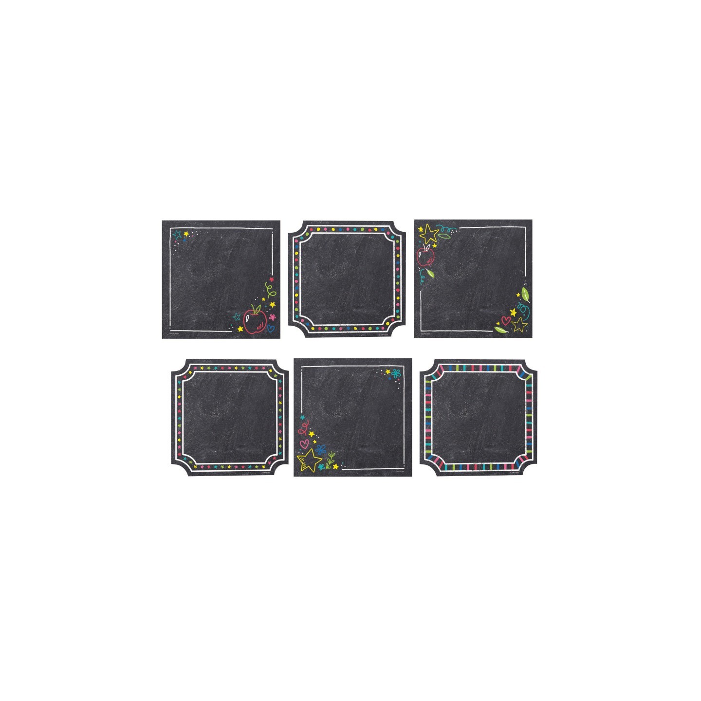 Creative Teaching Press® Colorful Chalk Cards 6 Inch Designer Cut-Outs, Pack of 36