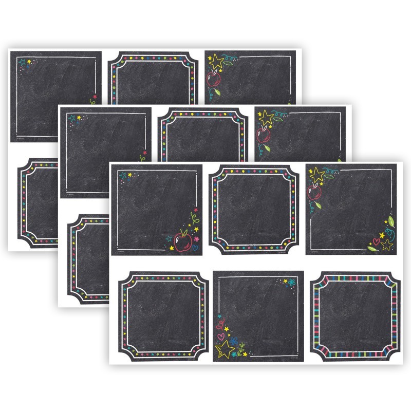 Creative Teaching Press® Colorful Chalk Cards 6 Inch Designer Cut-Outs, 36 Per Pack, 3 Packs