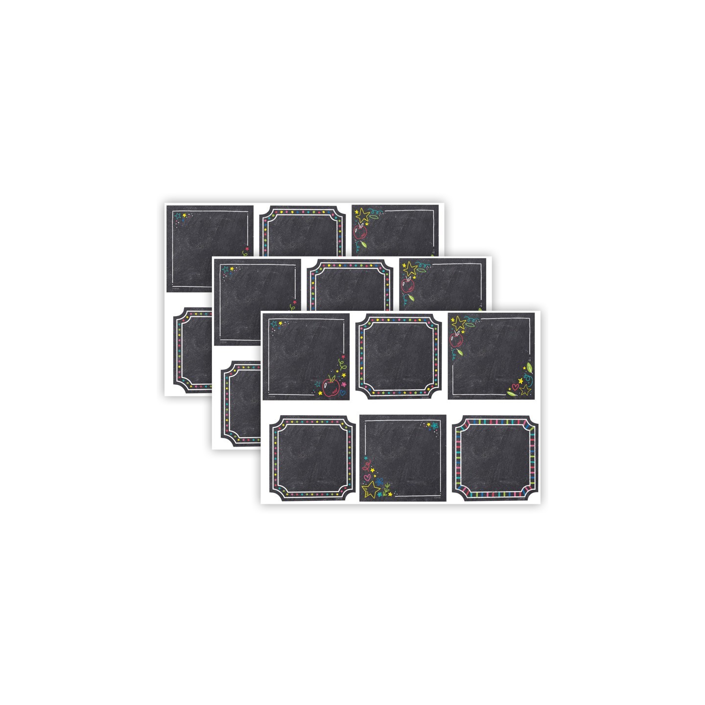Creative Teaching Press® Colorful Chalk Cards 6 Inch Designer Cut-Outs, 36 Per Pack, 3 Packs