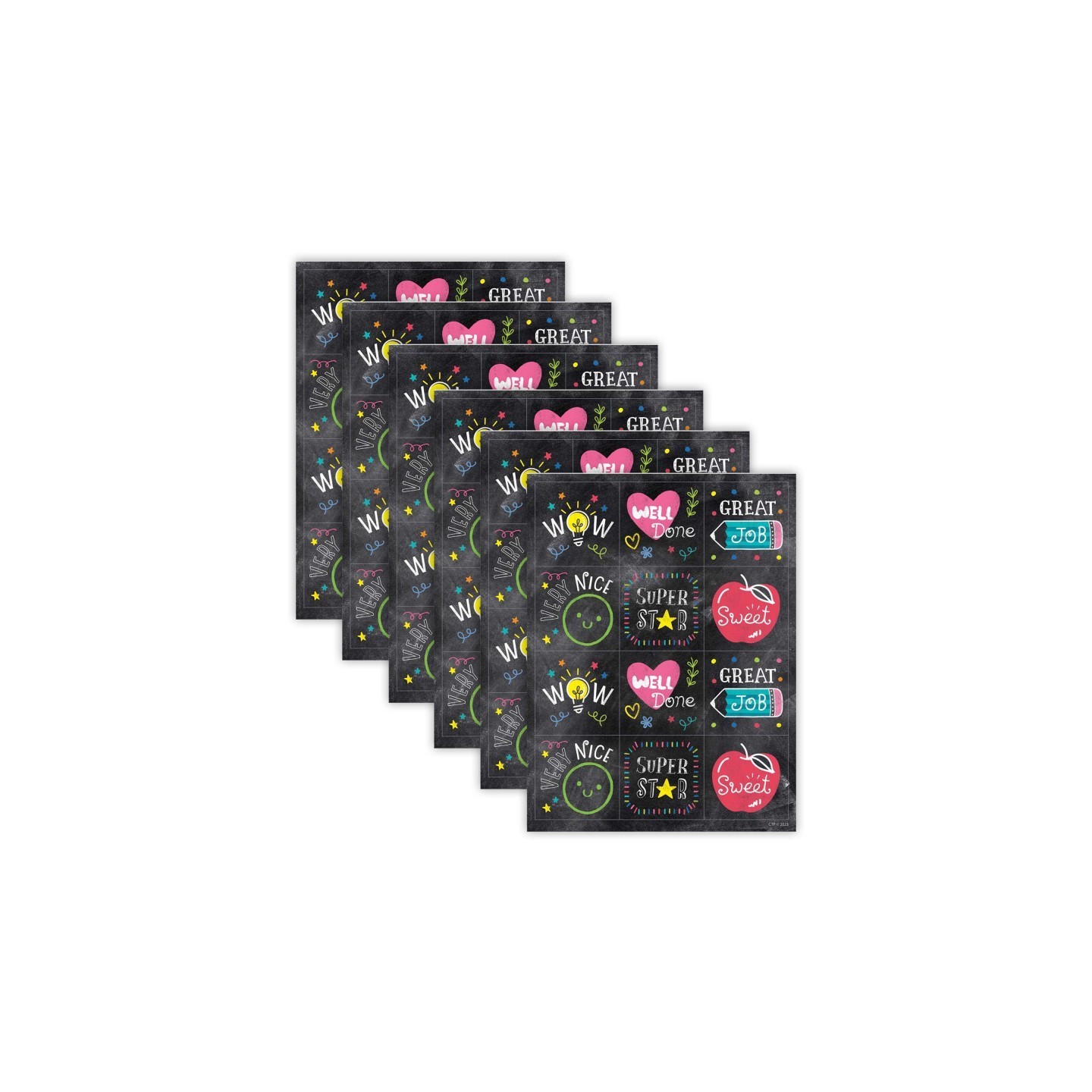 Creative Teaching Press® Chalk It Up! Colorful Chalk Reward Stickers, 60 Per Pack, 6 Packs