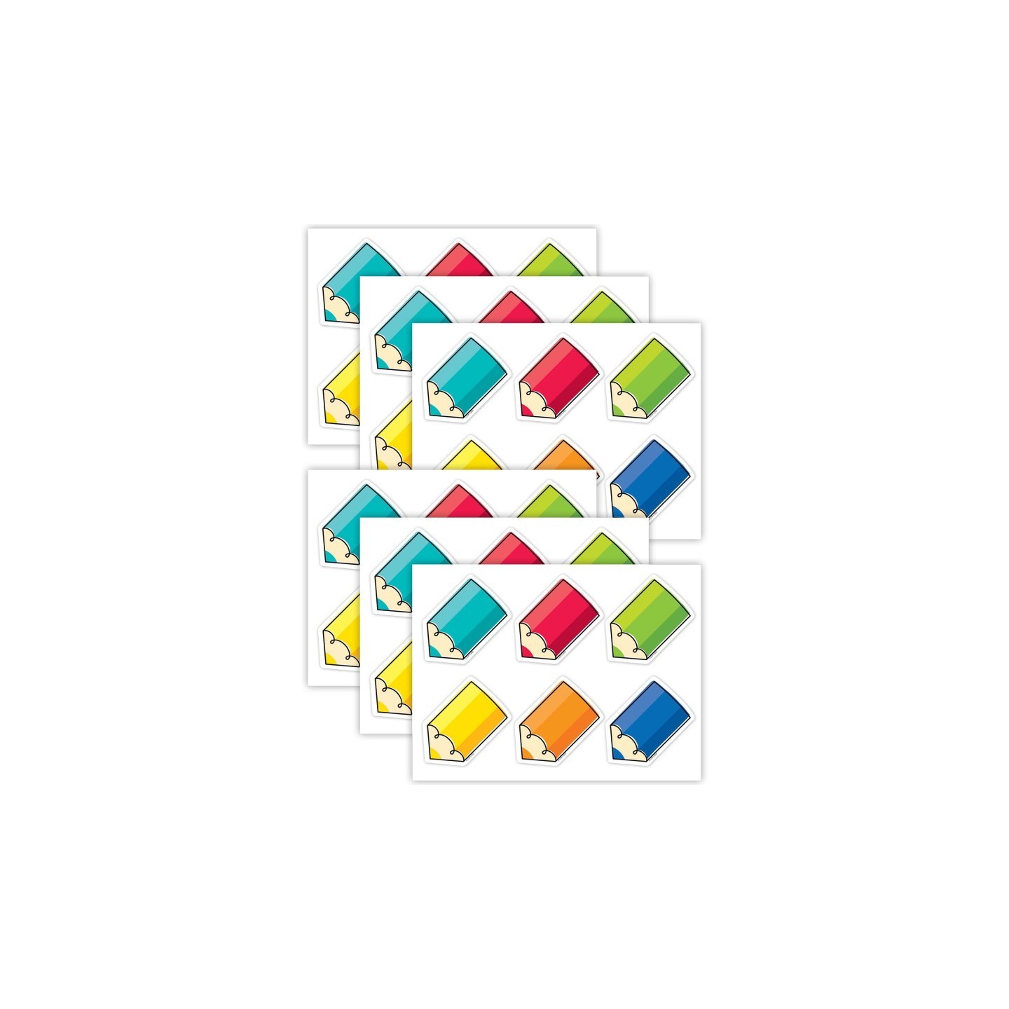 Creative Teaching Press® Core Decor Colorful Doodle Pencils 3 Inch Designer Cut-Outs, 36 Per Pack, 6 Packs