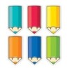 Creative Teaching Press® Core Decor Colorful Doodle Pencils 6 Inch Designer Cut-Outs, Pack of 72