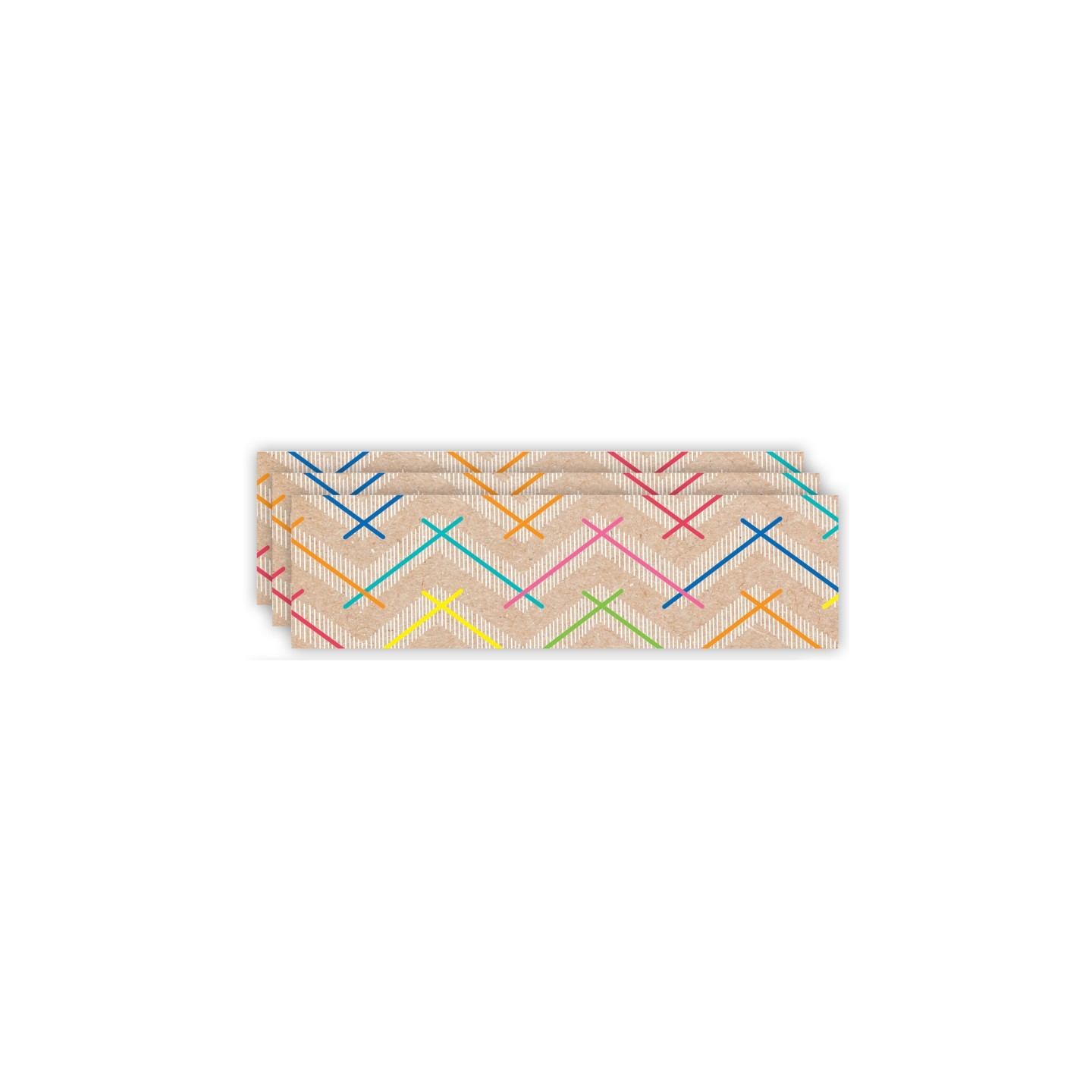 Creative Teaching Press® Krafty Pop Colorful Kraft Chevron EZ Border, 48 Feet Per Pack, 3 Packs