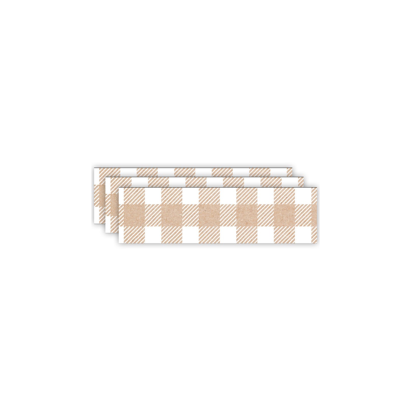 Creative Teaching Press® Krafty Pop Kraft Buffalo Check EZ Border, 48 Feet Per Pack, 3 Packs