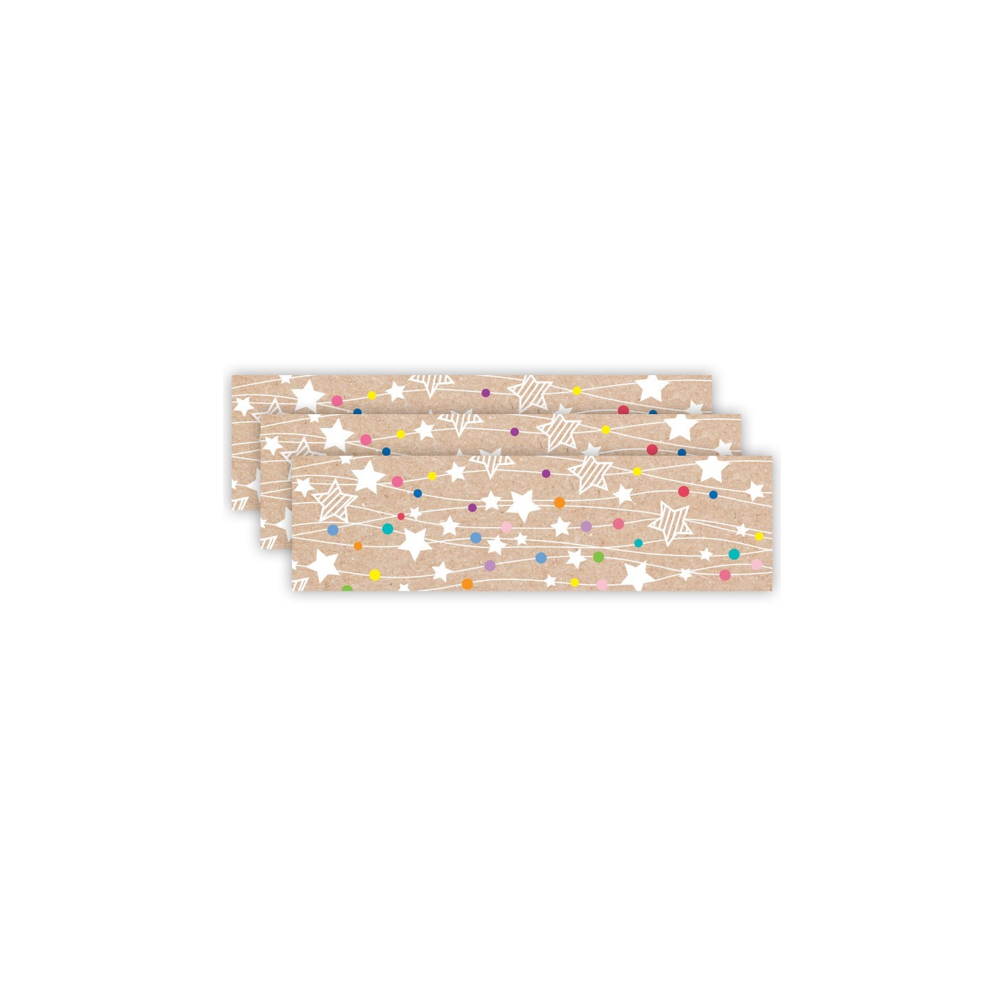 Creative Teaching Press® Krafty Pop Colorful Kraft Stars on Strings EZ Border, 48 Feet Per Pack, 3 Packs