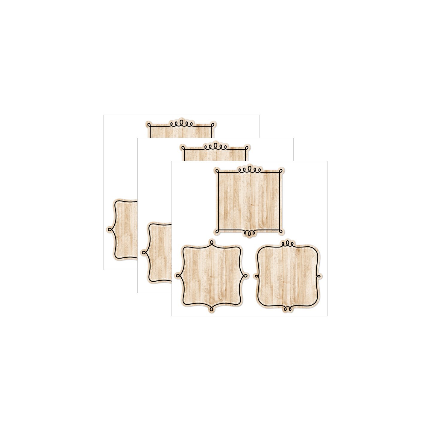 Creative Teaching Press® Core Decor Loop-de-Loop on Wood 6" Designer Cut-Outs, 36 Per Pack, 3 Packs