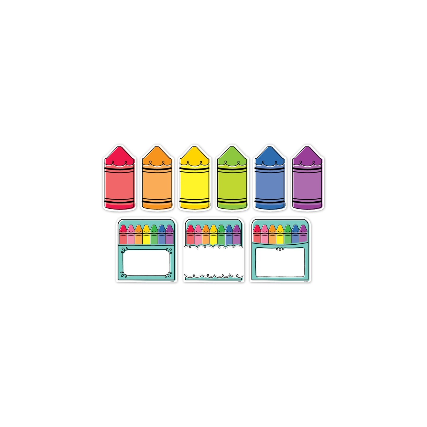 Creative Teaching Press® Core Decor Doodle Crayons 6" Designer Cut-Outs, Pack of 54