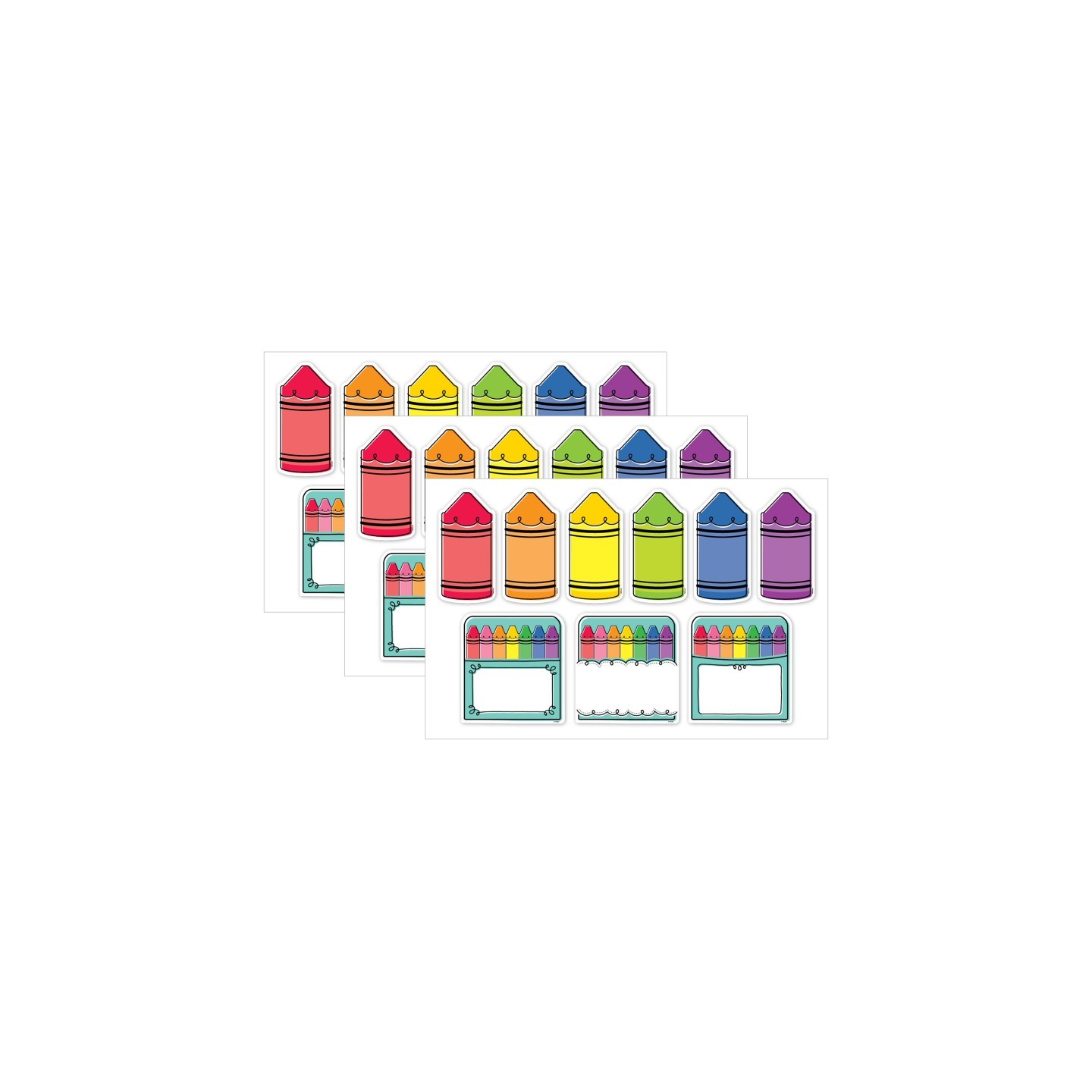 Creative Teaching Press® Core Decor Doodle Crayons 6" Designer Cut-Outs, 54 Per Pack, 3 Packs