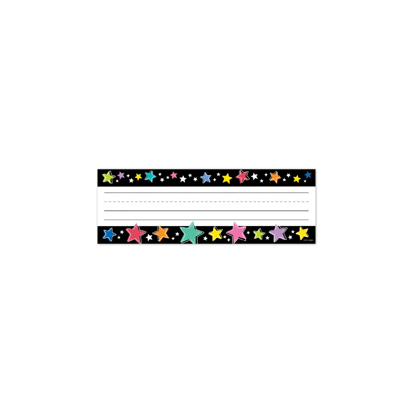 Creative Teaching Press® Star Bright Colorful Stars on Black Name Plates, Pack of 36