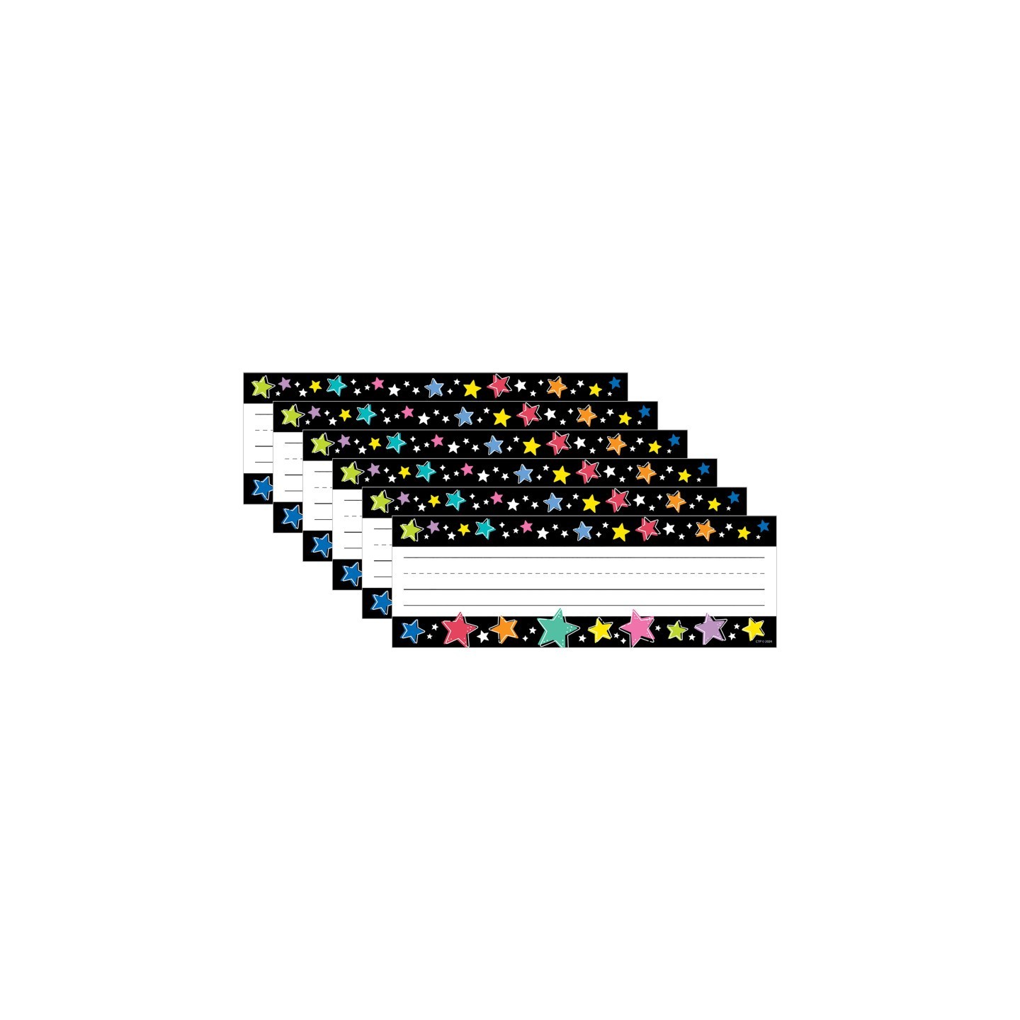 Creative Teaching Press® Star Bright Colorful Stars on Black Name Plates, 36 Per Pack, 6 Packs