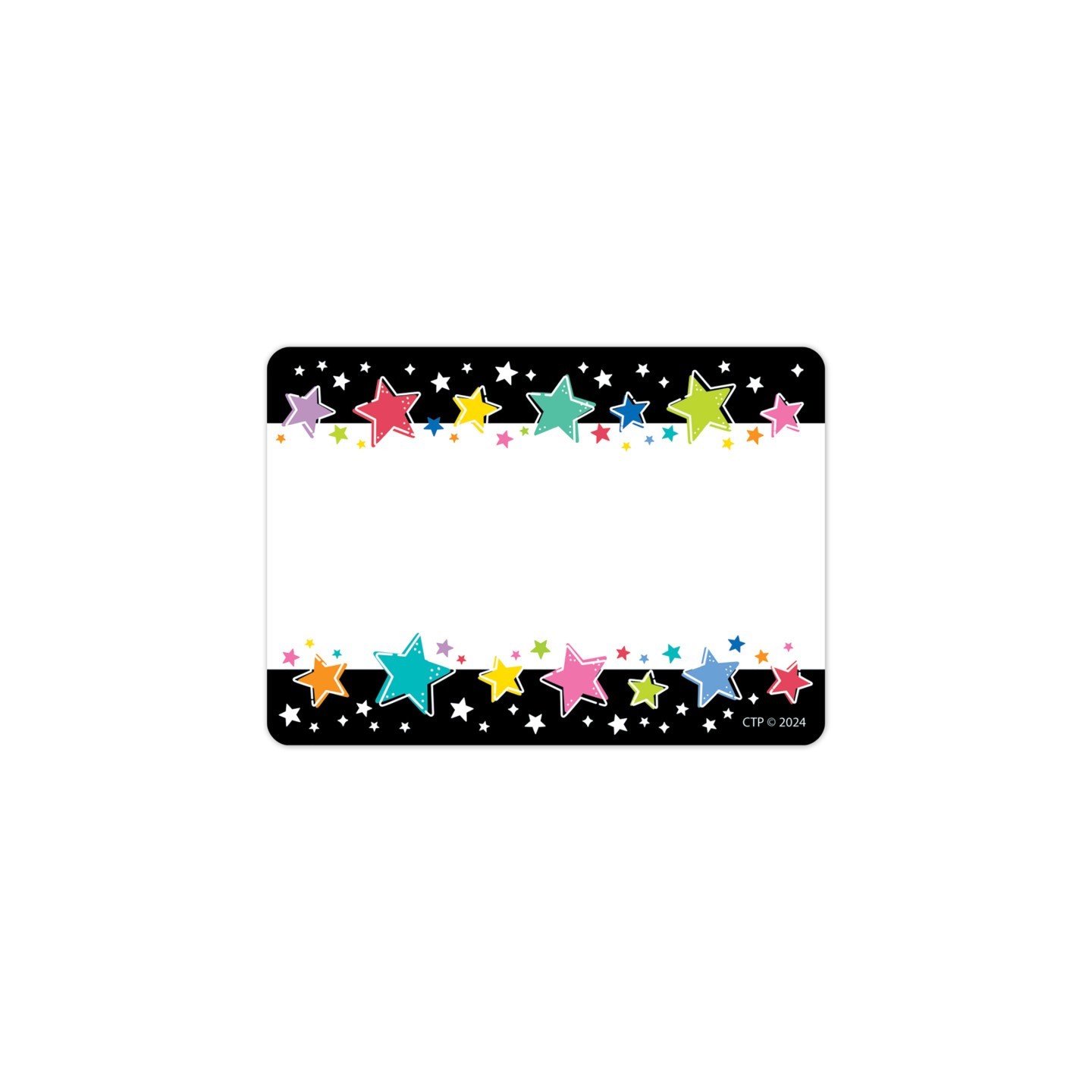 Creative Teaching Press® Star Bright Colorful Stars on Black Labels, Pack of 36