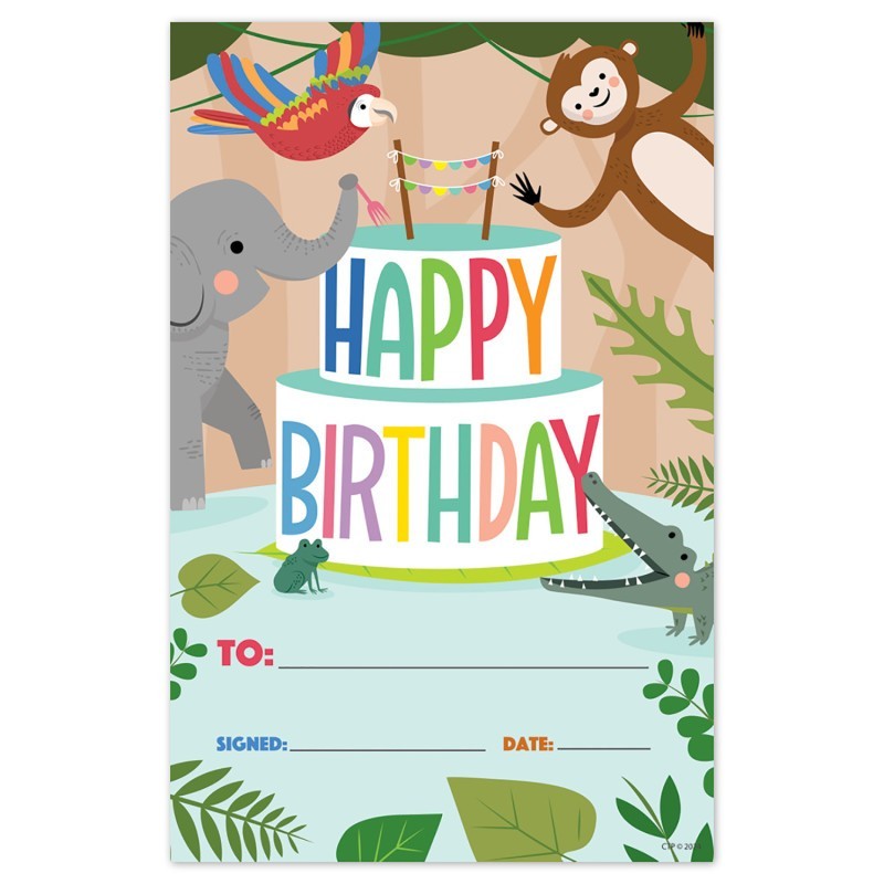 Creative Teaching Press® Jungle Friends Happy Birthday Awards, Pack of 30