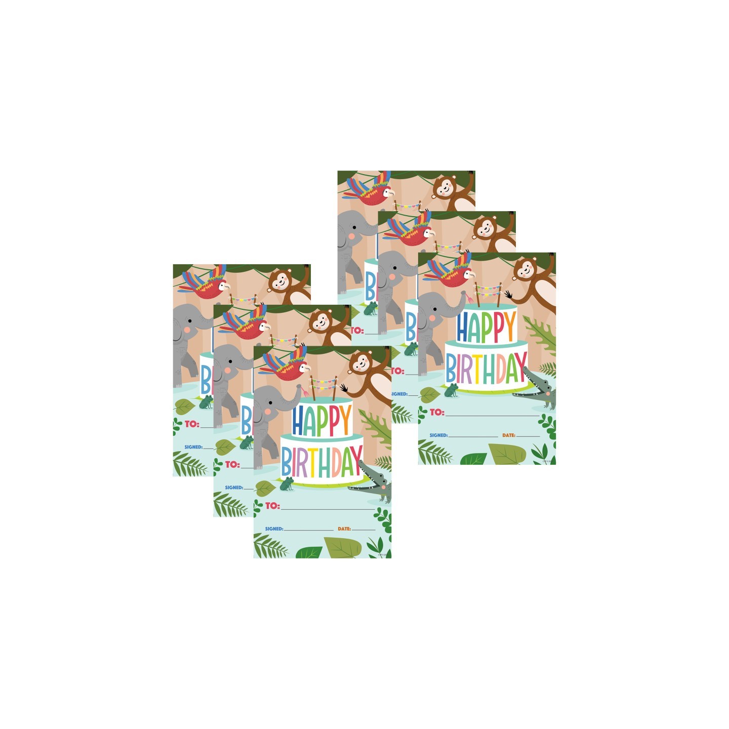 Creative Teaching Press® Jungle Friends Happy Birthday Awards, 30 Per Pack, 6 Packs