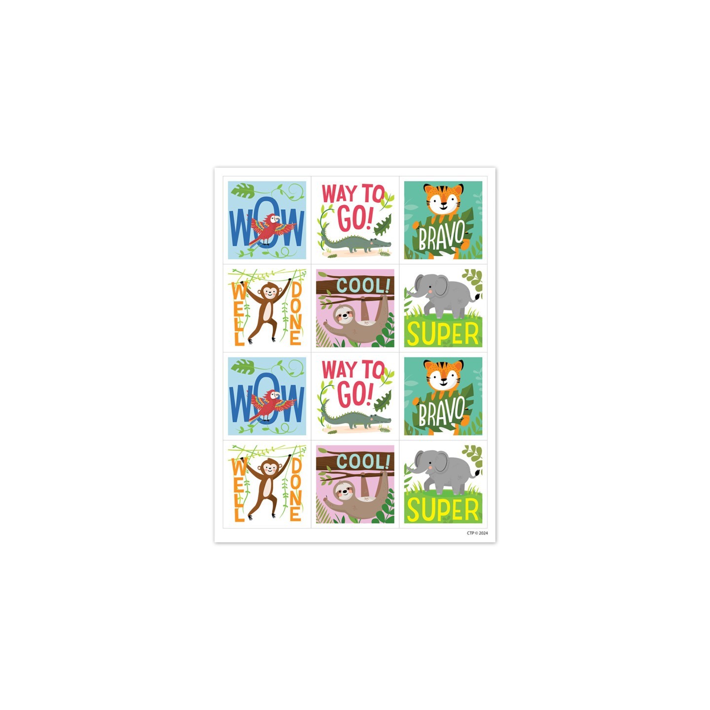 Creative Teaching Press® Jungle Friends Reward Stickers, Pack of 60