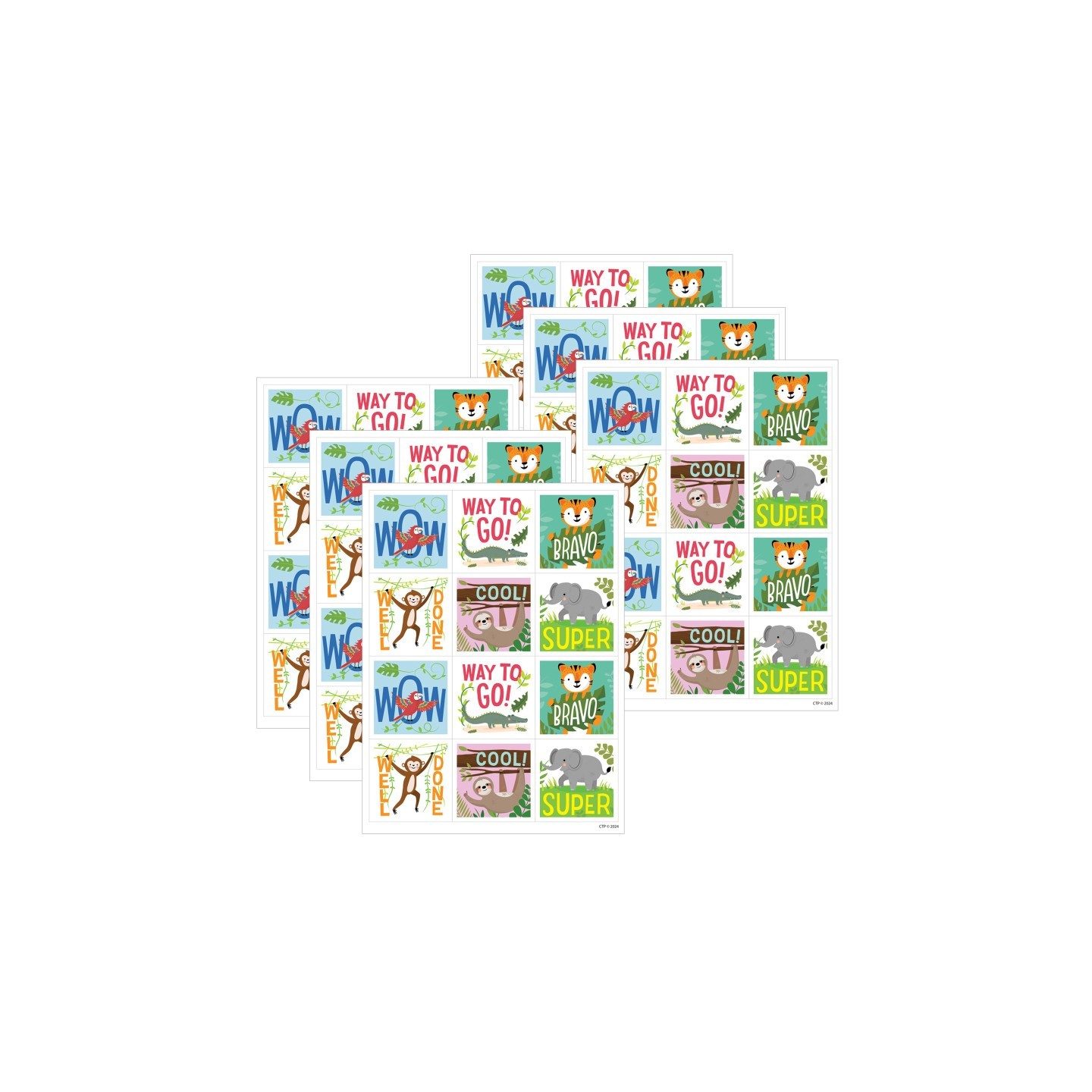 Creative Teaching Press® Jungle Friends Reward Stickers, 60 Per Pack, 6 Packs