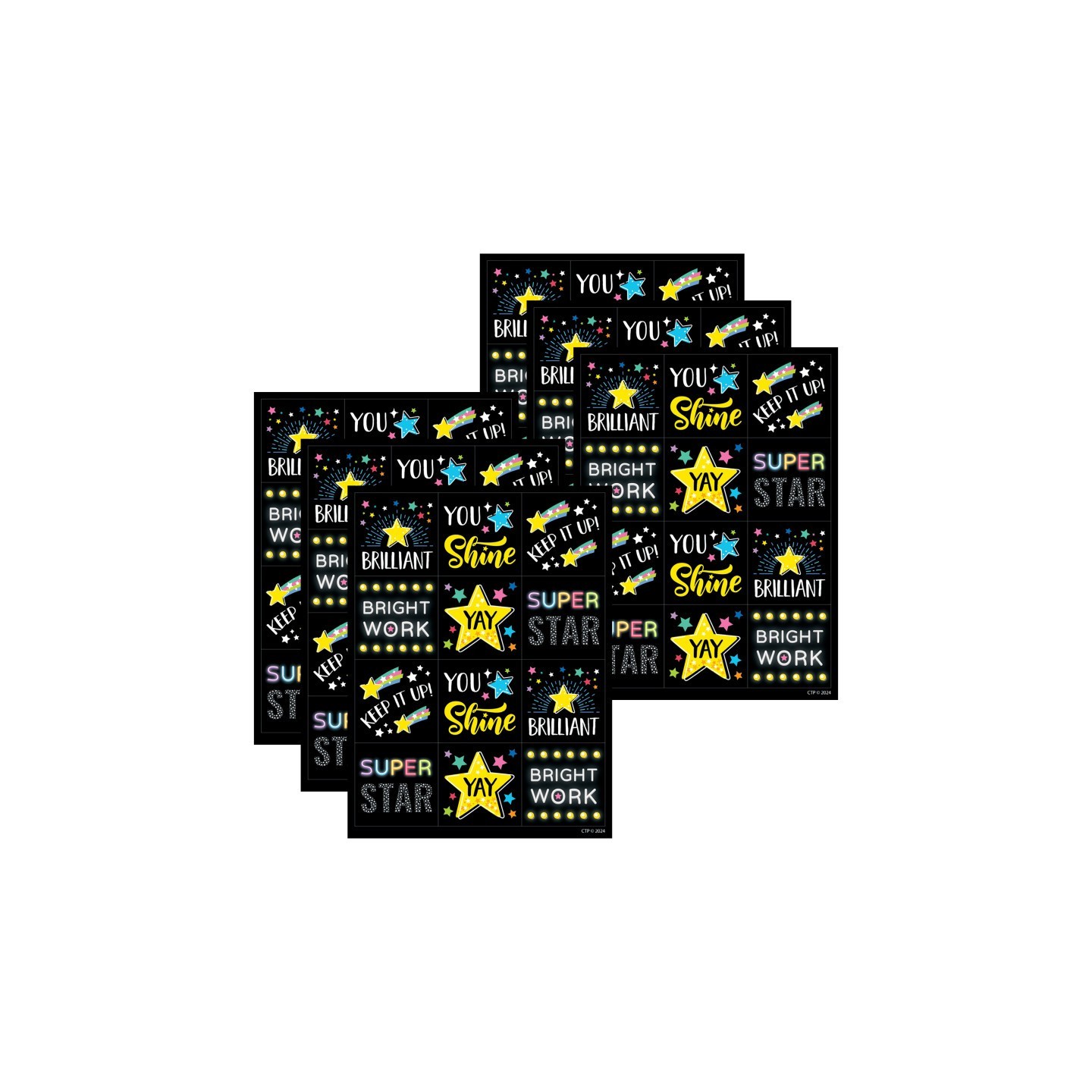 Creative Teaching Press® Star Bright Reward Stickers, 60 Per Pack, 6 Packs
