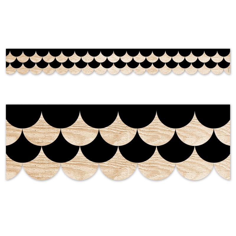 Creative Teaching Press® Core Decor Black and Wood Scallops EZ Border, 48 Feet