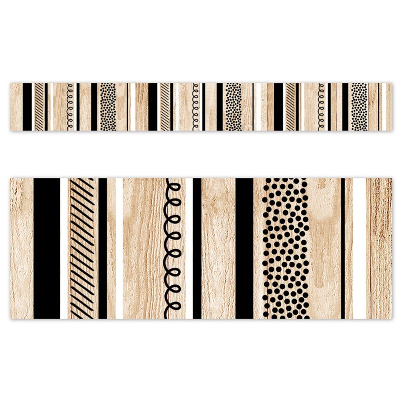 Creative Teaching Press® Core Decor Stripes and Doodles on Wood EZ Border, 48 Feet