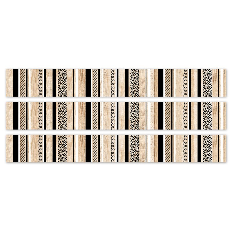 Creative Teaching Press® Core Decor Stripes and Doodles on Wood EZ Border, 48 Feet Per Pack, 3 Packs