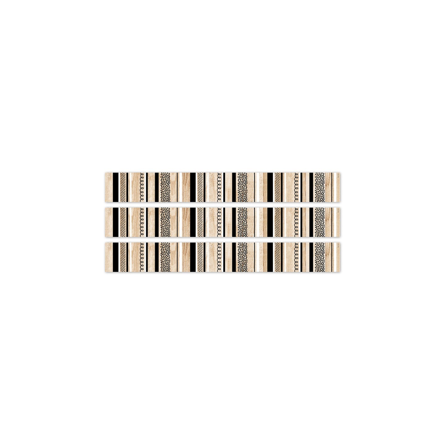 Creative Teaching Press® Core Decor Stripes and Doodles on Wood EZ Border, 48 Feet Per Pack, 3 Packs