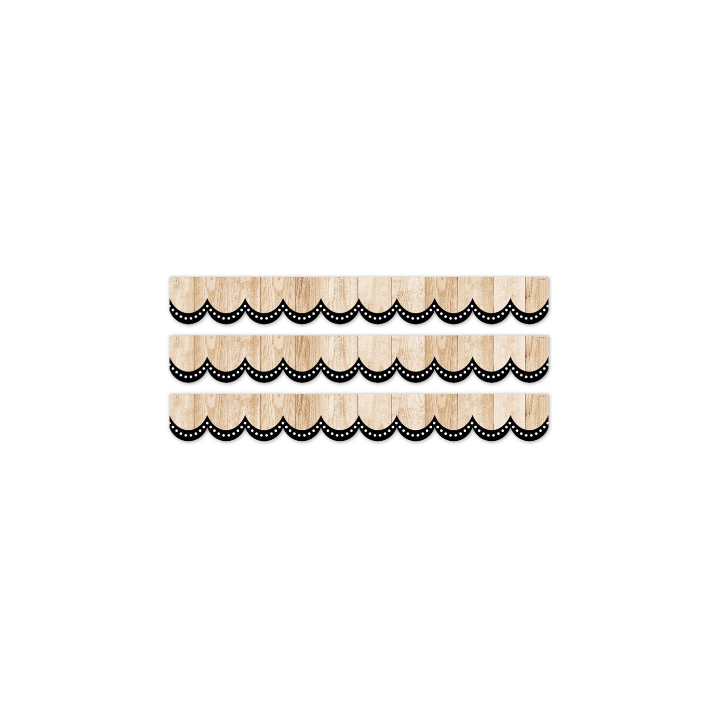 Creative Teaching Press® Core Decor Dotted Scallops on Wood EZ Border, 48 Feet Per Pack, 3 Packs
