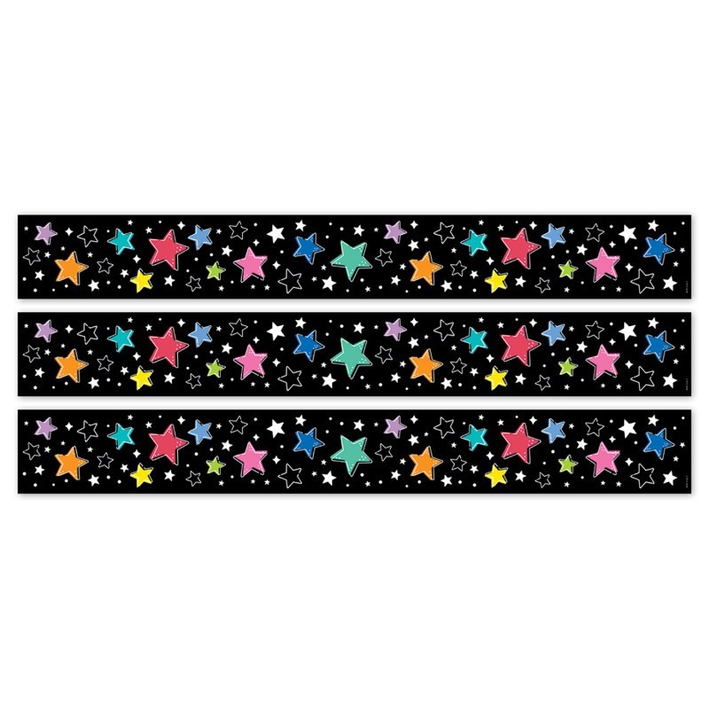 Creative Teaching Press® Star Bright Colorful Stars on Black EZ Border, 48 Feet Per Pack, 3 Packs