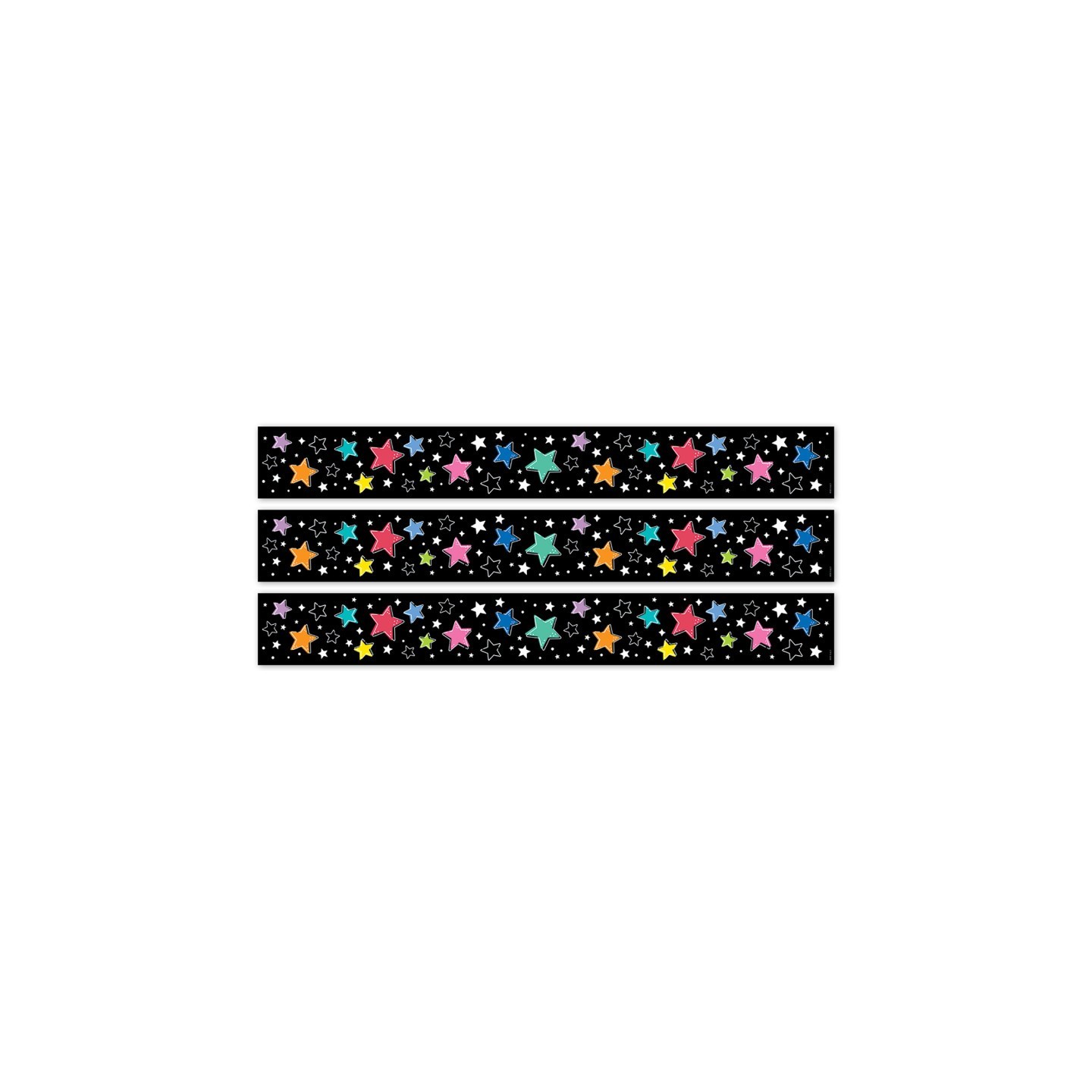 Creative Teaching Press® Star Bright Colorful Stars on Black EZ Border, 48 Feet Per Pack, 3 Packs