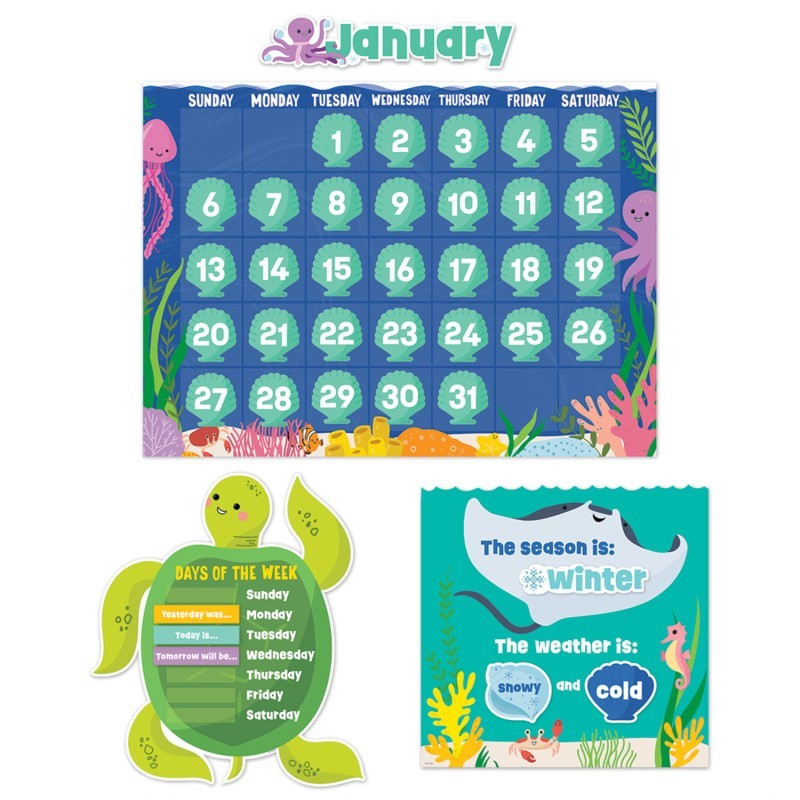 Creative Teaching Press® Sea Friends Calendar Set Bulletin Board Set, 67 Pieces