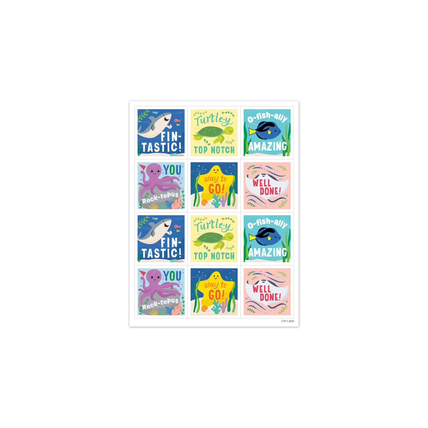 Creative Teaching Press® Sea Friends Reward Stickers, Pack of 60