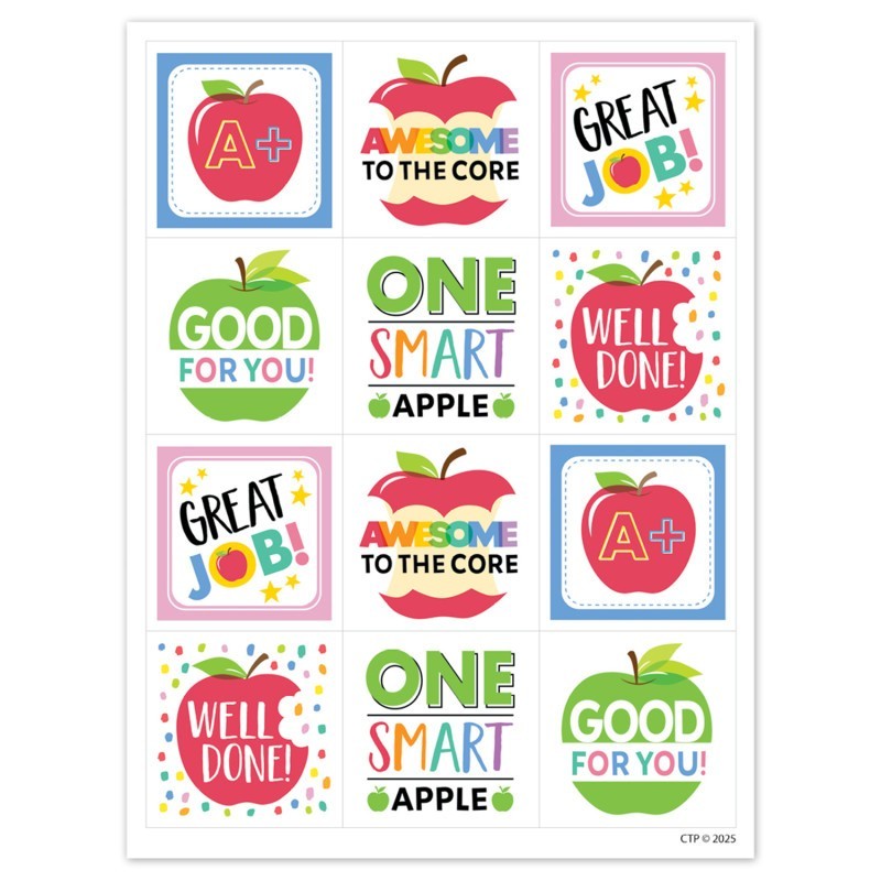 Creative Teaching Press® Apple Time Apple Reward Stickers, Pack of 60