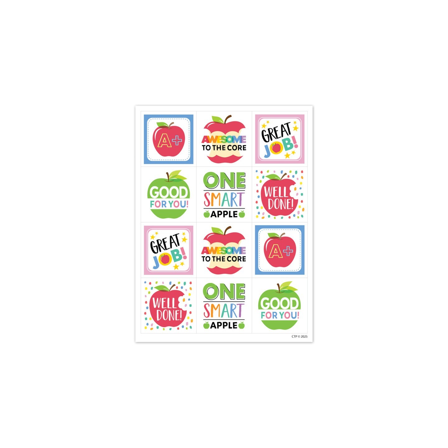 Creative Teaching Press® Apple Time Apple Reward Stickers, Pack of 60