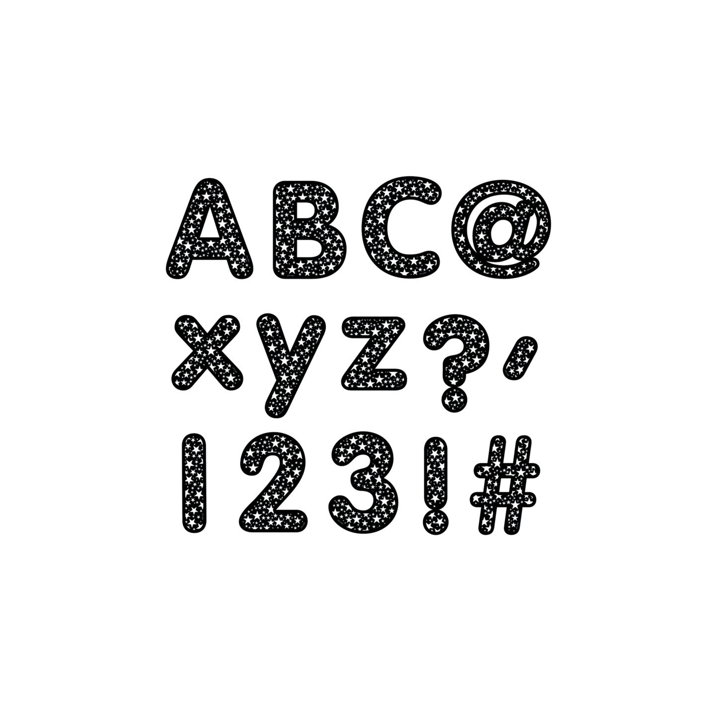 Creative Teaching Press® Core Decor Stars on Black Designer Letters, 206 Pieces