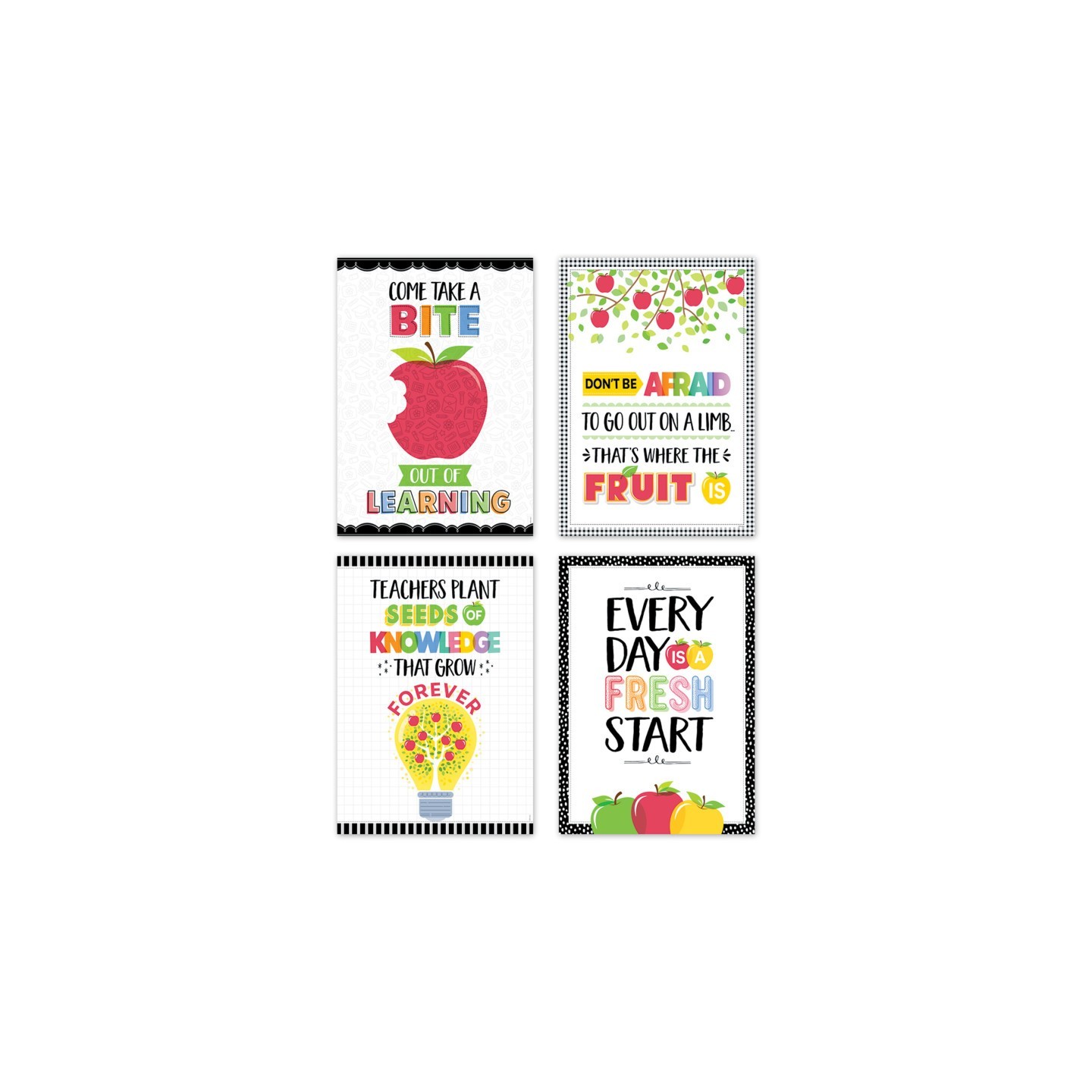 Creative Teaching Press® Apple Time Inspire U 4-Poster Pack, 13-3/8" x 19"