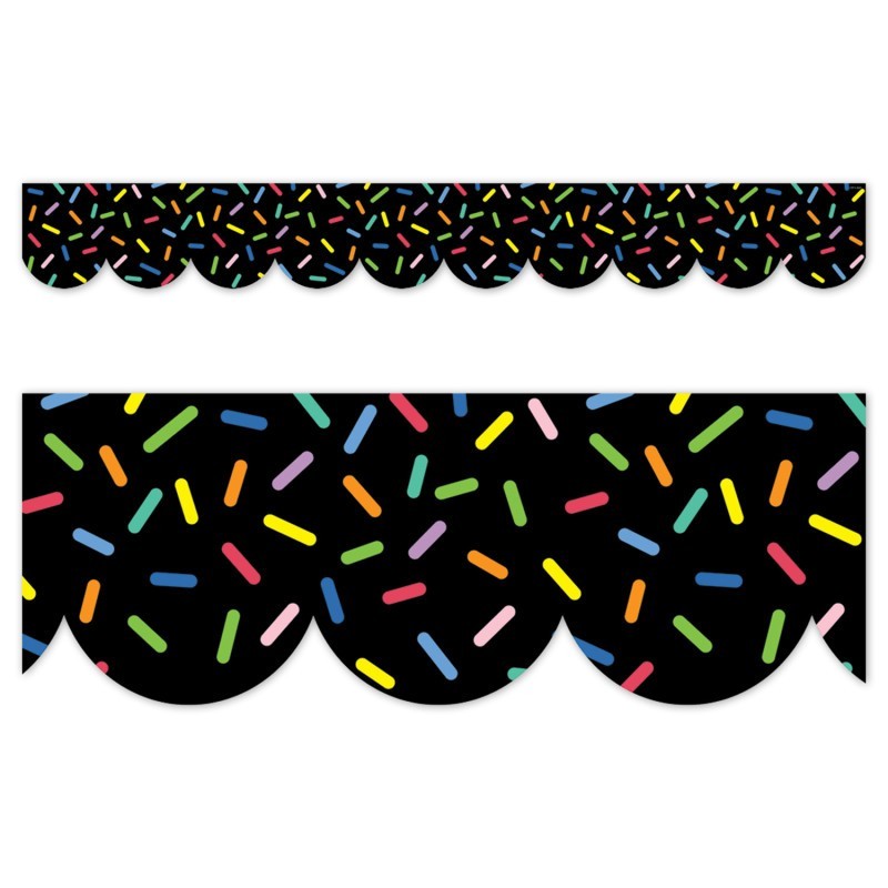 Creative Teaching Press® Core Decor Sprinkles on Black EZ Border, Bulletin Board Border, 48 Feet