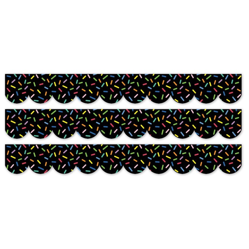 Creative Teaching Press® Core Decor Sprinkles on Black EZ Border, Bulletin Board Border, 48 Feet Per Pack, 3 Packs