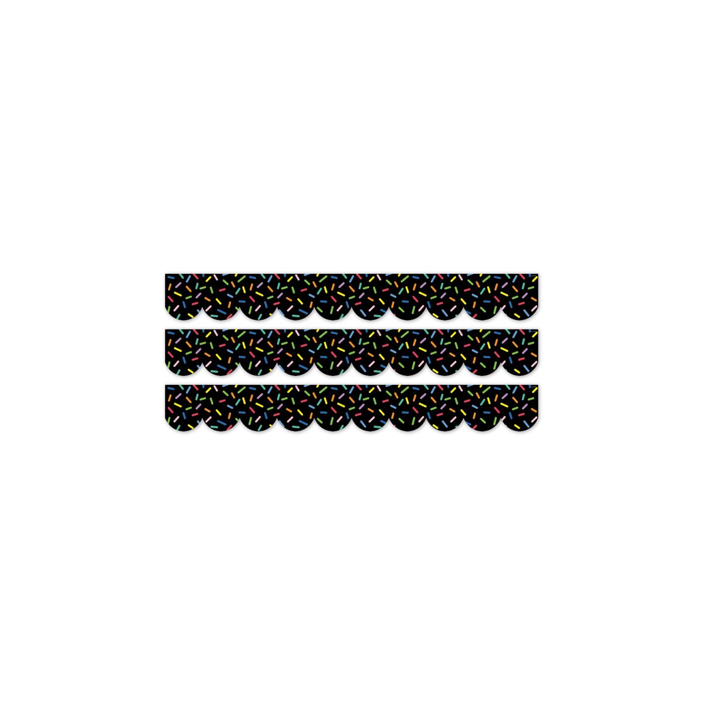 Creative Teaching Press® Core Decor Sprinkles on Black EZ Border, Bulletin Board Border, 48 Feet Per Pack, 3 Packs