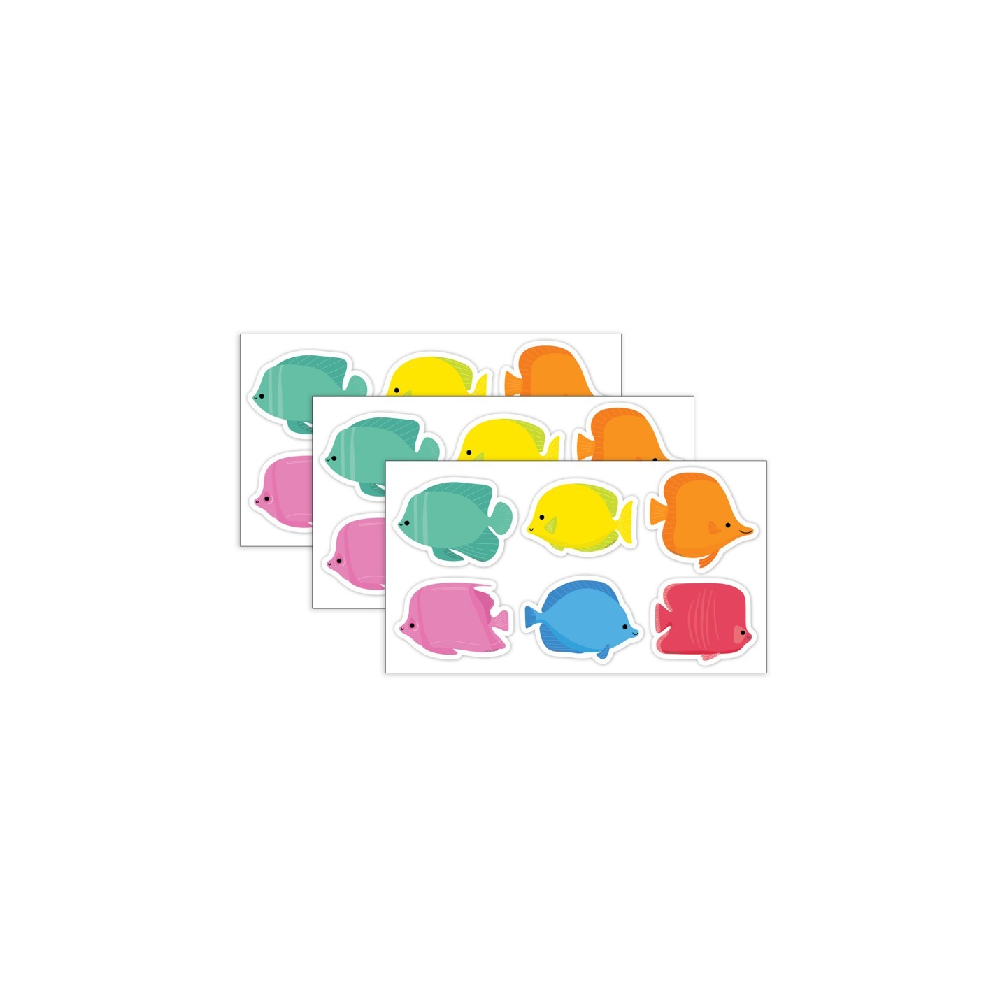 Creative Teaching Press® Sea Friends School of Fish 3" Designer Cut-Outs, 36 Per Pack, 3 Packs