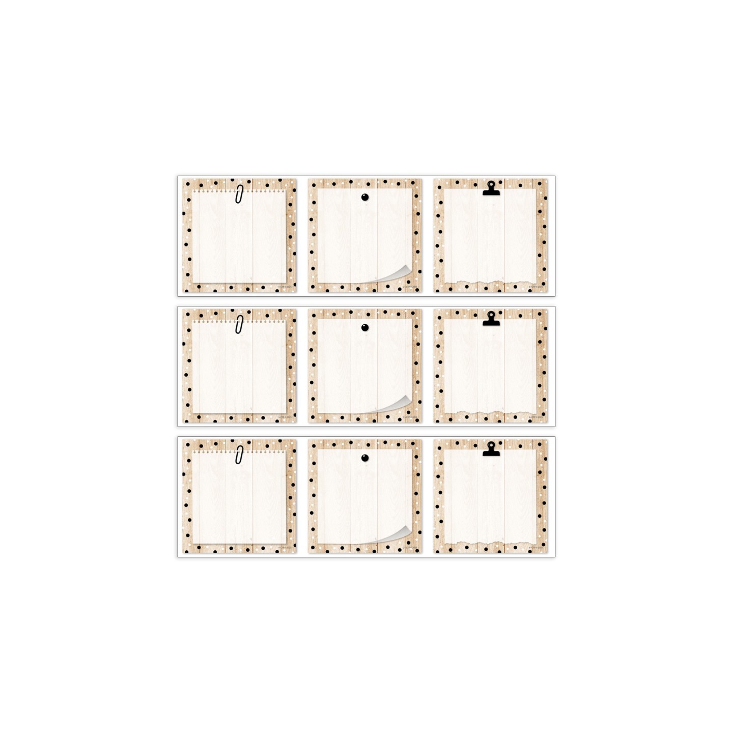 Creative Teaching Press® Core Decor Polka Dots on Wood 3" Designer Cut-Outs, 36 Per Pack, 3 Packs