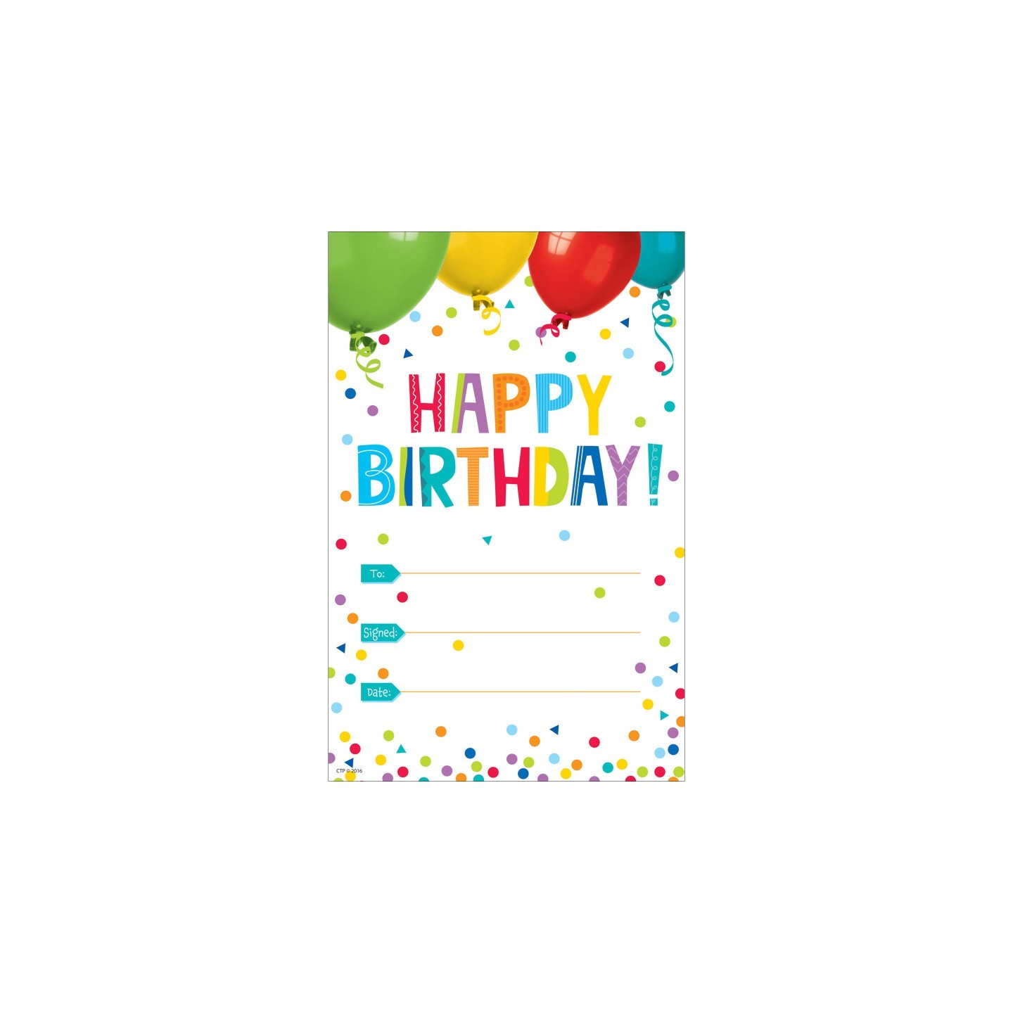 Creative Teaching Press® Happy Birthday! Award (Painted Palette)