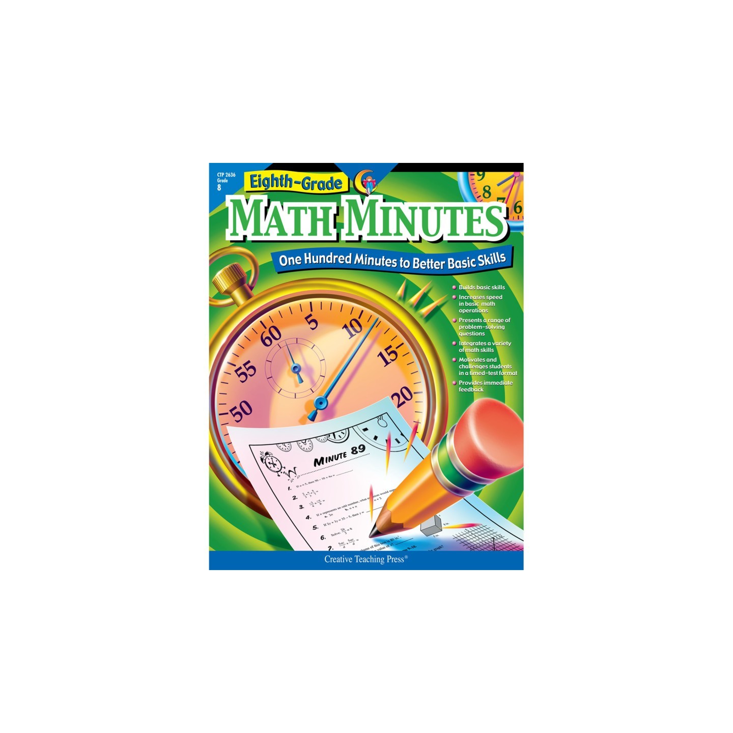 Creative Teaching Press® Eighth-Grade Math Minutes Book