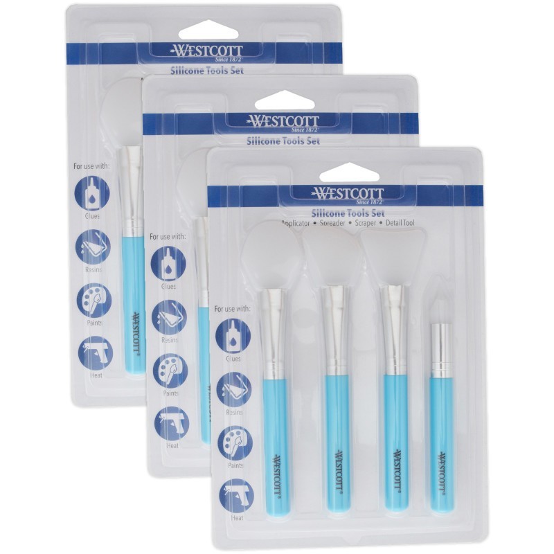 Westcott® Silicone Tools Set, 4 Per Set, 3 Sets