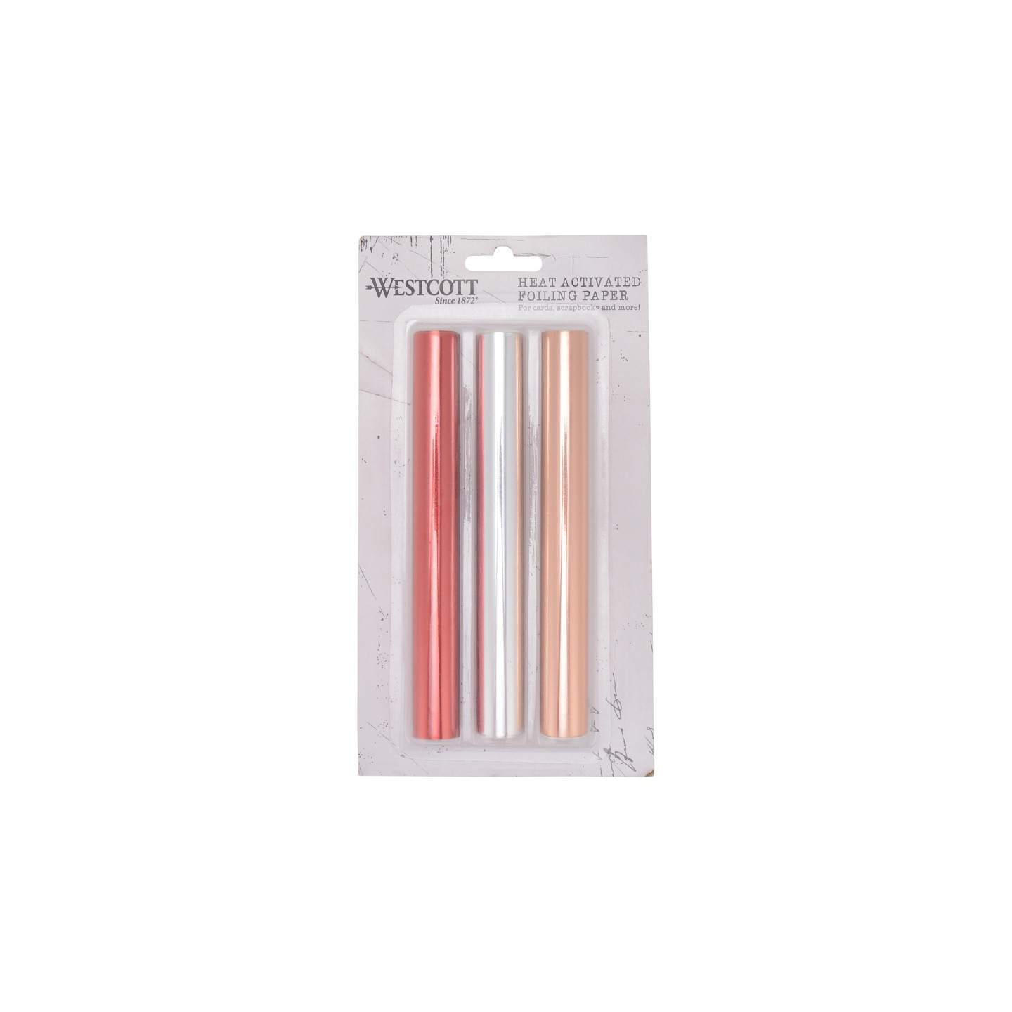 Westcott® 3-Pack Crafting Heat Activated Foil Rolls, Red, Silver, Gold