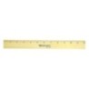 Westcott® Flat Wood Ruler With Two Double Brass Edges, Standard/Metric, 12 in, Clear Lacquer Finish