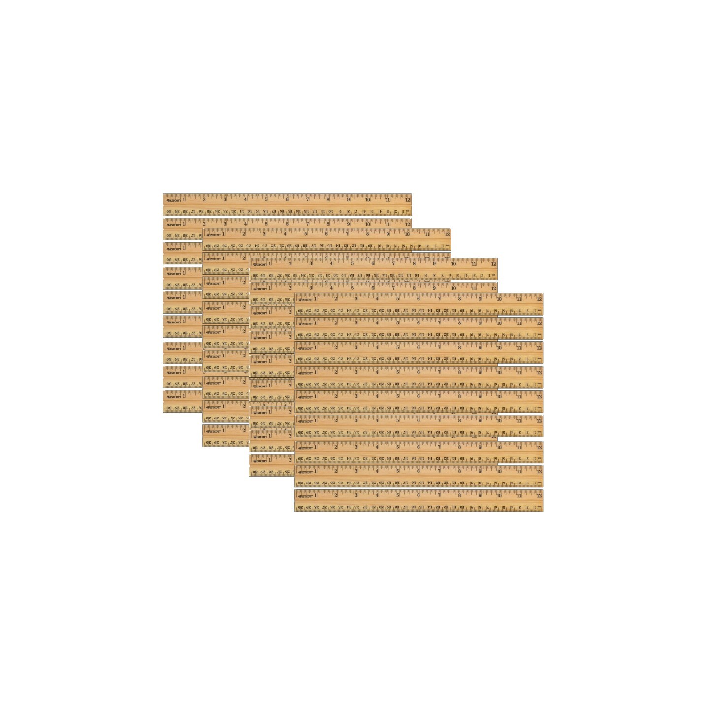 Westcott® School Wood Ruler, 12", Pack of 36