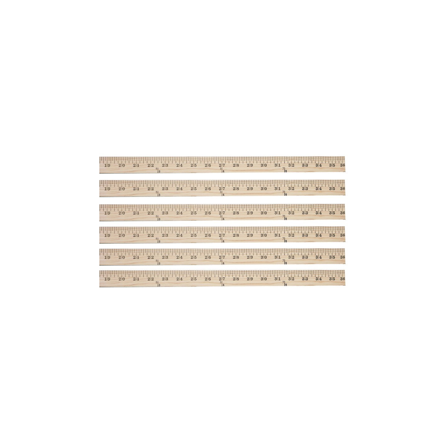 Westcott® Wood Yardstick, 36", Pack of 6