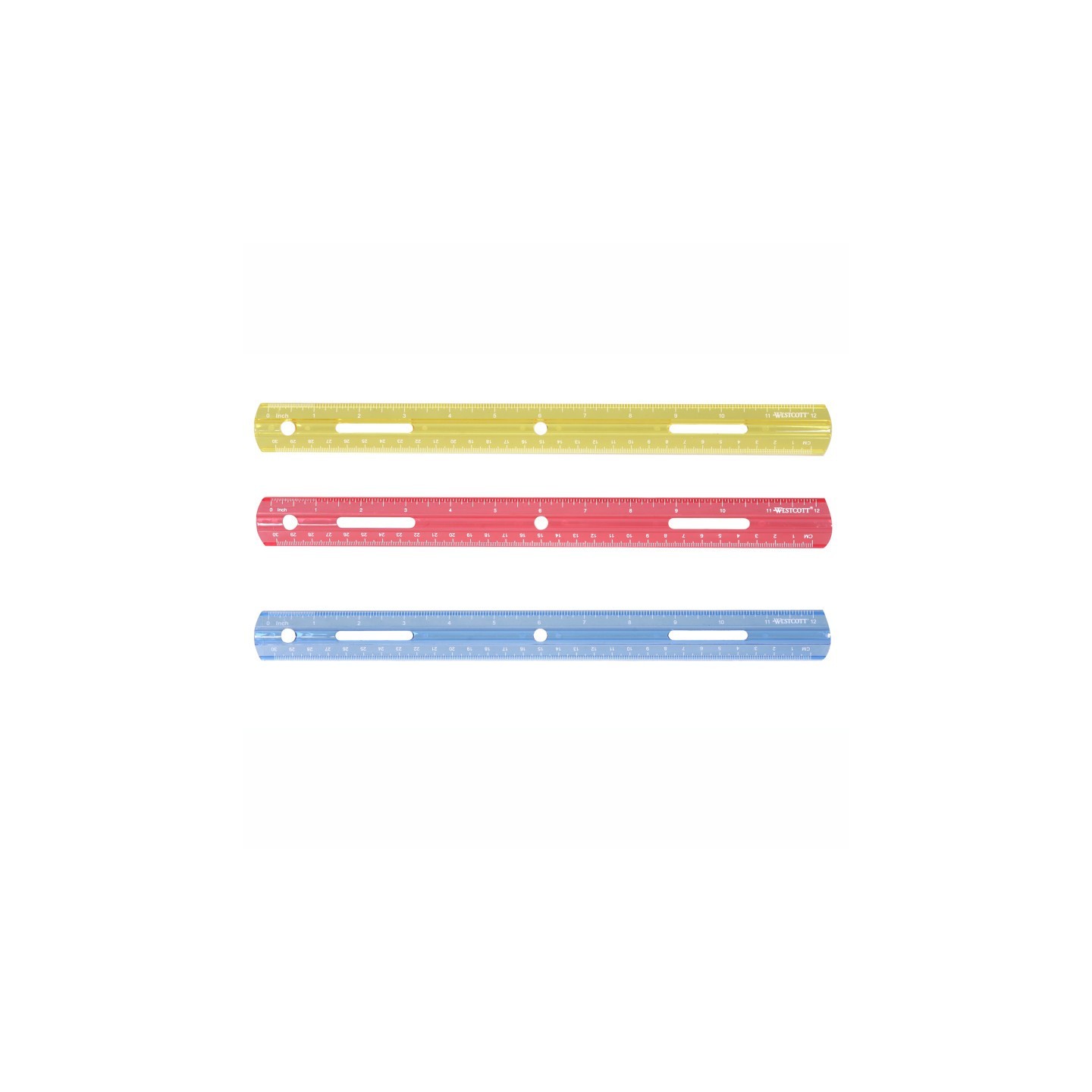 Westcott® 12" Plastic Ruler, Assorted Colors (No Color Choice)
