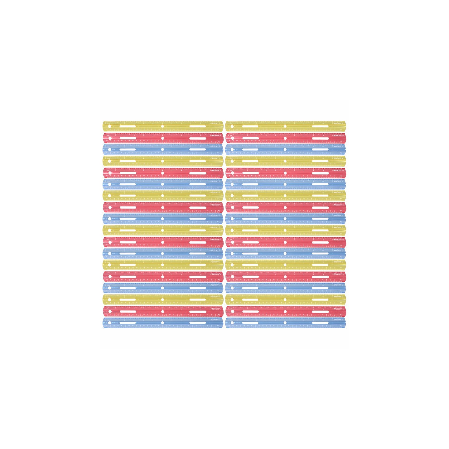 Westcott® 12" Plastic Ruler, Assorted Colors, Pack of 36