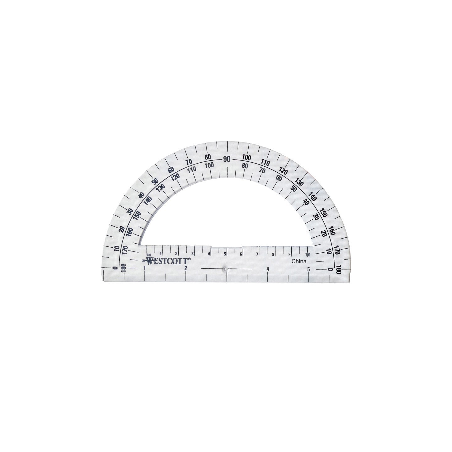 Westcott® Protractor 6", 180 degree, Clear
