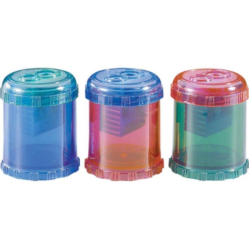 Westcott® Plastic Manual Pencil and Crayon Sharpener, 2-Hole, Assorted Colors (No Color Choice)